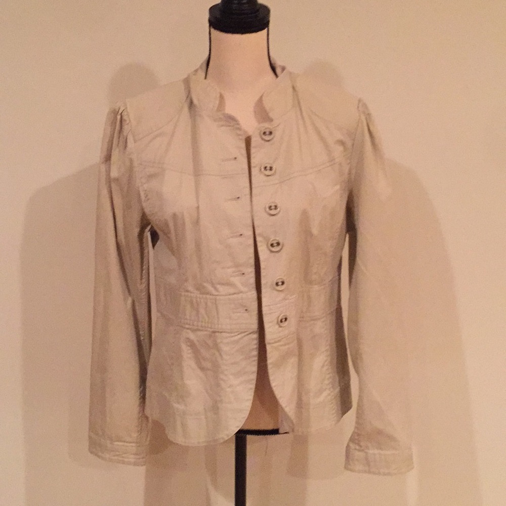 Cream Button Front Stretch Jacket - image 2